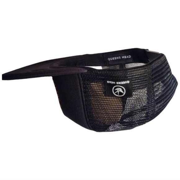 Queens Head Tattoo Apparel Mesh Snapback Trucker Hat, Adjustable, Black/Red/Blue - Picture 7 of 7